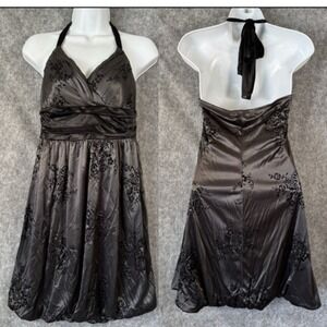 Y2K Babydoll Dress Womens Large Flocked Velvet Whimsigoth Fairycore Goth Bubble